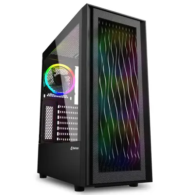 Caja atx Sharkoon rgb val 2xusb3.0 rgb sin fuente negro