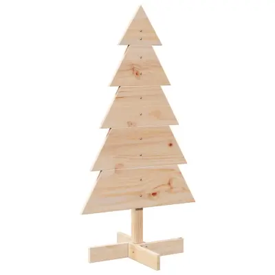 vidaXL Lesena novoletna jelka za okras 100 cm trdna borovina