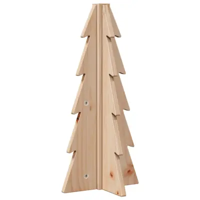 vidaXL Lesena novoletna jelka za okras 49 cm trdna borovina
