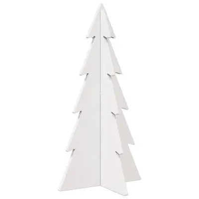 vidaXL Lesena novoletna jelka za okras bela 59,5 cm trdna borovina