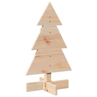 vidaXL Lesena novoletna jelka za okras 60 cm trdna borovina