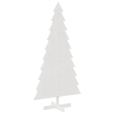 vidaXL Lesena novoletna jelka za okras bela 180 cm trdna borovina