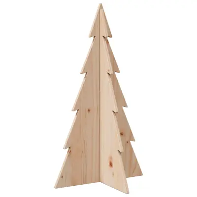 vidaXL Lesena novoletna jelka za okras 80 cm trdna borovina