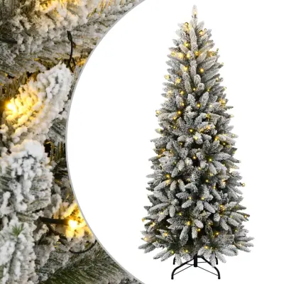 vidaXL Umetna novoletna jelka s 150 LED diodami in snegom 150 cm