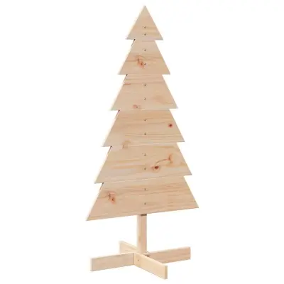 vidaXL Lesena novoletna jelka za okras 120 cm trdna borovina