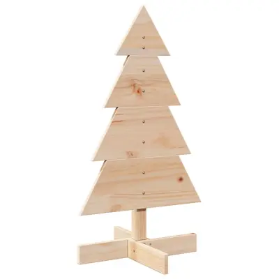 vidaXL Lesena novoletna jelka za okras 80 cm trdna borovina
