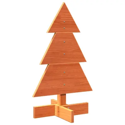 vidaXL Lesena dekorativna novoletna jelka rjava 60 cm trdna borovina