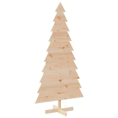 vidaXL Lesena novoletna jelka za okras 180 cm trdna borovina