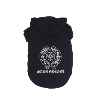 Black Chrome Hearts Pet Pulover s kapuco - XS - Elegantna toplina za vašega kosmatega prijatelja