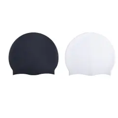 Silikonske plavalne kape, komplet 2 Black+White