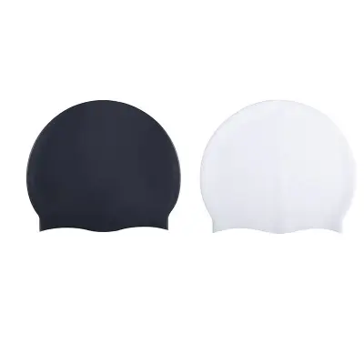 Silikonske plavalne kape, komplet 2 Black+White