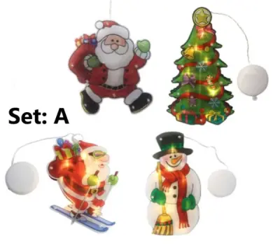 Viseča božična okenska luč (4 kosi) | MERRYLIGHTS A