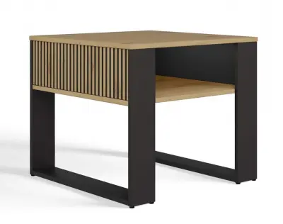 Moderna klubska mizica 2P MINI SLIM, ČRNI ARTISAN HRAST