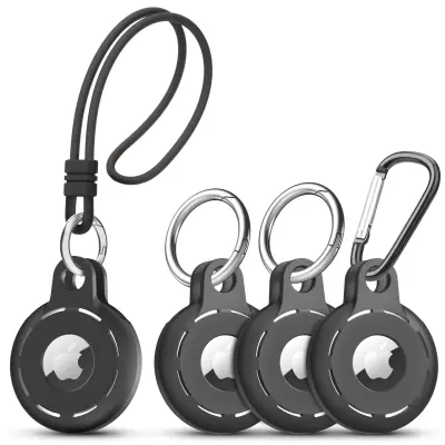 Silikonski ovitek za sledilnik Apple AirTag Black  4-Paket