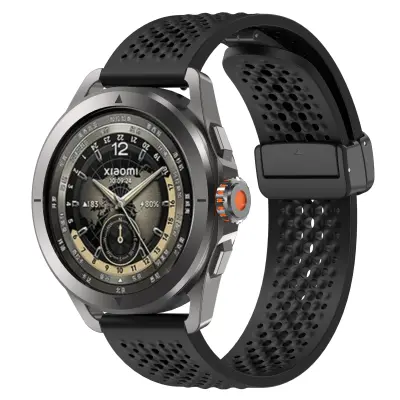 Športni silikonski pas za uro Xiaomi Watch S4 z magnetno zložljivo zaponko Black