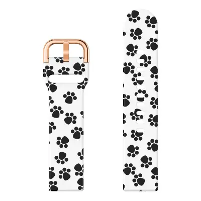 Silikonski pašček za uro za Samsung Galaxy Watch Paw prints on white background 22 mm