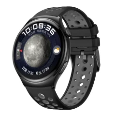 Silikonski pašček za uro Huawei Watch 4/3, GT2, GT3 Pro Black+Grey M