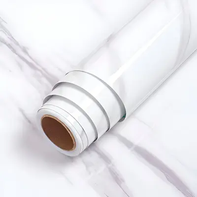 Samolepilna folija v videzu marmorja (45 cm x 300 cm) | MARBLEEX Bela