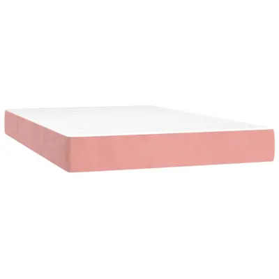 vidaXL Vzmetnica z žepkasto vzmetjo roza 120x220x20 cm žamet