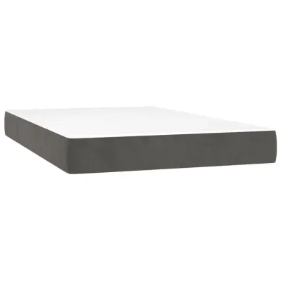 vidaXL Vzmetnica z žepkasto vzmetjo temno siva 120x220x20 cm žamet