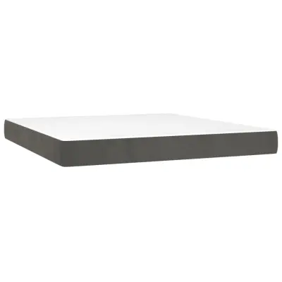 vidaXL Vzmetnica z žepkasto vzmetjo temno siva 160x220x20 cm žamet