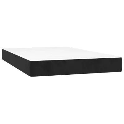 vidaXL Vzmetnica z žepkasto vzmetjo črna 120x220x20 cm žamet
