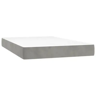 vidaXL Vzmetnica z žepkasto vzmetjo svetlo siva 120x220x20 cm žamet