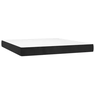 vidaXL Vzmetnica z žepkasto vzmetjo črna 160x220x20 cm žamet