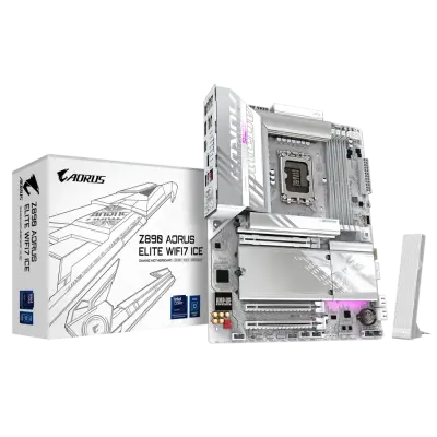 GIGABYTE Z890 AORUS ELITE WIFI7 ICE, DDR5, SATA3, USB4, DP, 2.5GbE, WIFI 7, LGA1851 ATX
