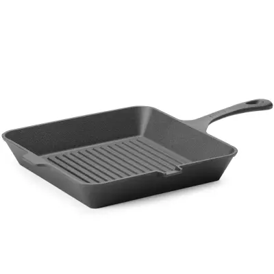 Litoželezna ponev za pečenje mesa in zelenjave na žaru 265 x 265 mm
