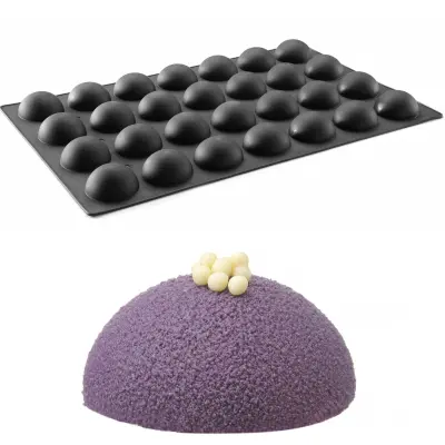 Silikonski model za praline, pene, pekovske izdelke, 600 x 395 mm - polkrog