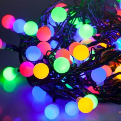LED lučke za novoletno jelko REBEL, 10m, RGB,  s spremembo načina osvetlitve, IP44