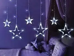 LED lučke novoletne REBEL, 3m, 138led lučk, zvezdice