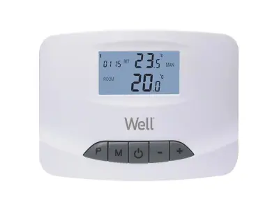 Termostat sobni digitalni, LCD, programljiv, WELL Thermal-P