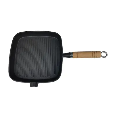 Grill King Cast Iron grill ponev z lesenim ročajem, 25 cm