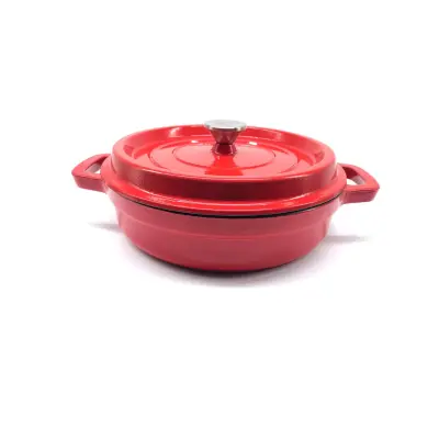Grill King Cast Iron okrogli nizki Dutch oven, 28 cm