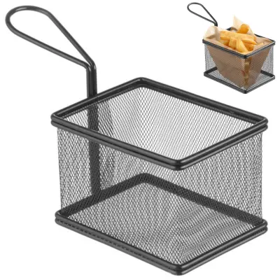 Mini košarica za serviranje ocvrtih prigrizkov z ročajem 125x100x85 mm - Hendi 425626