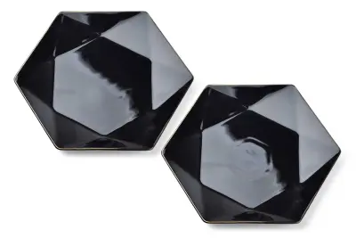 Ralph Black Komplet 2 Ploščatih Krožnikov 32,5 X 28,5 Cm X V 3 Cm