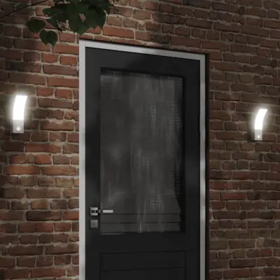 The Living Store Zunanje LED stenske senzorske svetilke bela tlačno lit aluminij - Zunanja Stenska LED Svetilka