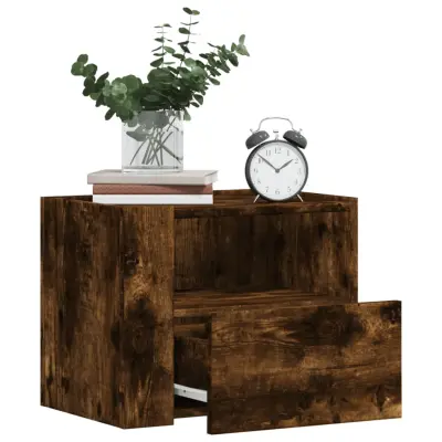 The Living Store Stenska nočna omarica 2 kosa dimljeni hrast 45x30x35 cm - Stenska Omarica