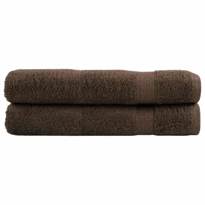 The Living Store Premium brisače SOLUND 2 kosa rjava 100x200 cm 600 g/m2 - Brisača