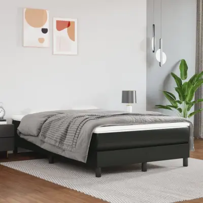 The Living Store Vzmetnica z žepkasto vzmetjo črna 120x200x20 cm umetno usnje - Vzmetnica Z Žepkastimi Vzmetmi