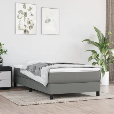 The Living Store Vzmetnica z žepkasto vzmetjo temno siva 90x190x20 cm blago - Vzmetnica Z Žepkastimi Vzmetmi