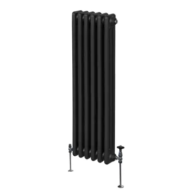 Tradicionalni radiator s 3 stebri - 1500 x 292 mm - črn