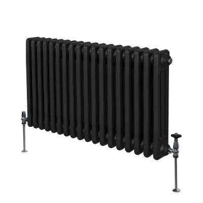 Tradicionalni radiator s 3 stebri - 600 x 832 mm - črn