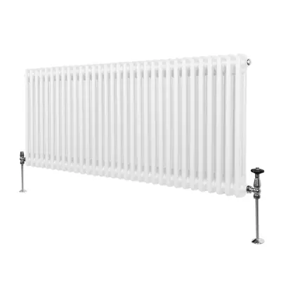 Tradicionalni radiator z 2 stolpcema - 600 x 1462 mm - bel