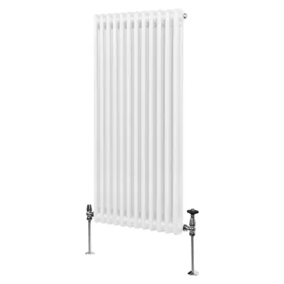 Tradicionalni radiator z 2 stolpcema - 1500 x 562 mm - bel