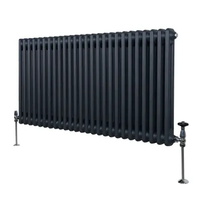 Tradicionalni radiator z 2 stolpcema - 600 x 1192 mm - antracitno siva