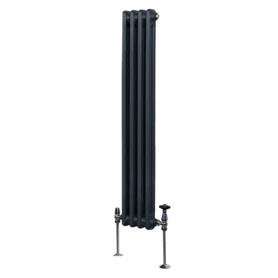 Tradicionalni radiator z 2 stolpcema - 1500 x 202 mm - antracitno siva