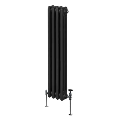 Tradicionalni radiator s 3 stolpci - 1500 x 202 mm - črn